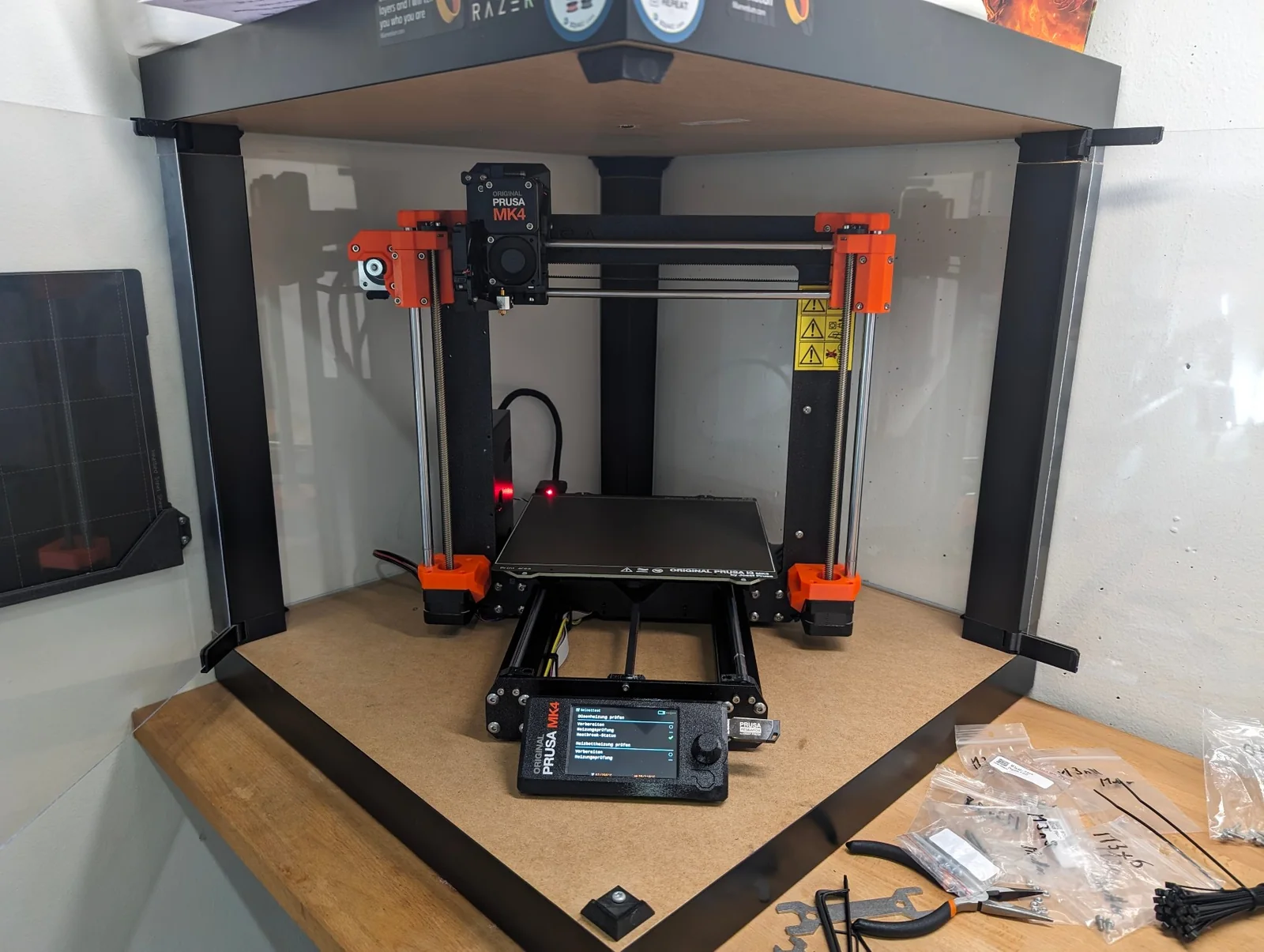 Der Drucker nach dem offiziellen Umbau vom Prusa MK3 zum MK4